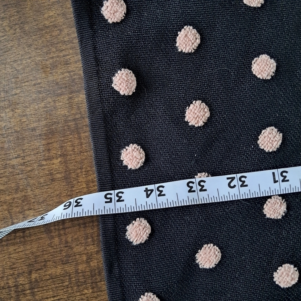 BCBG Maxazria Black/Beige Polka Dot Sleeveless Bodycon Dress Size Small - Picture 8 of 8